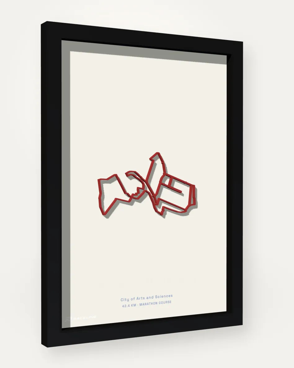 Valencia Marathon poster with solid background
