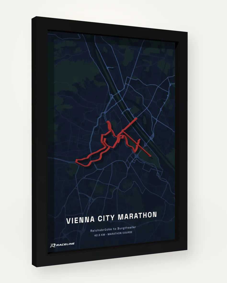 Vienna City Marathon poster with map background