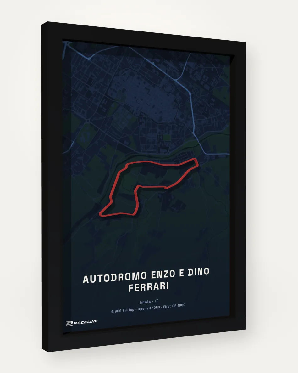 Autodromo Enzo e Dino Ferrari poster with map background