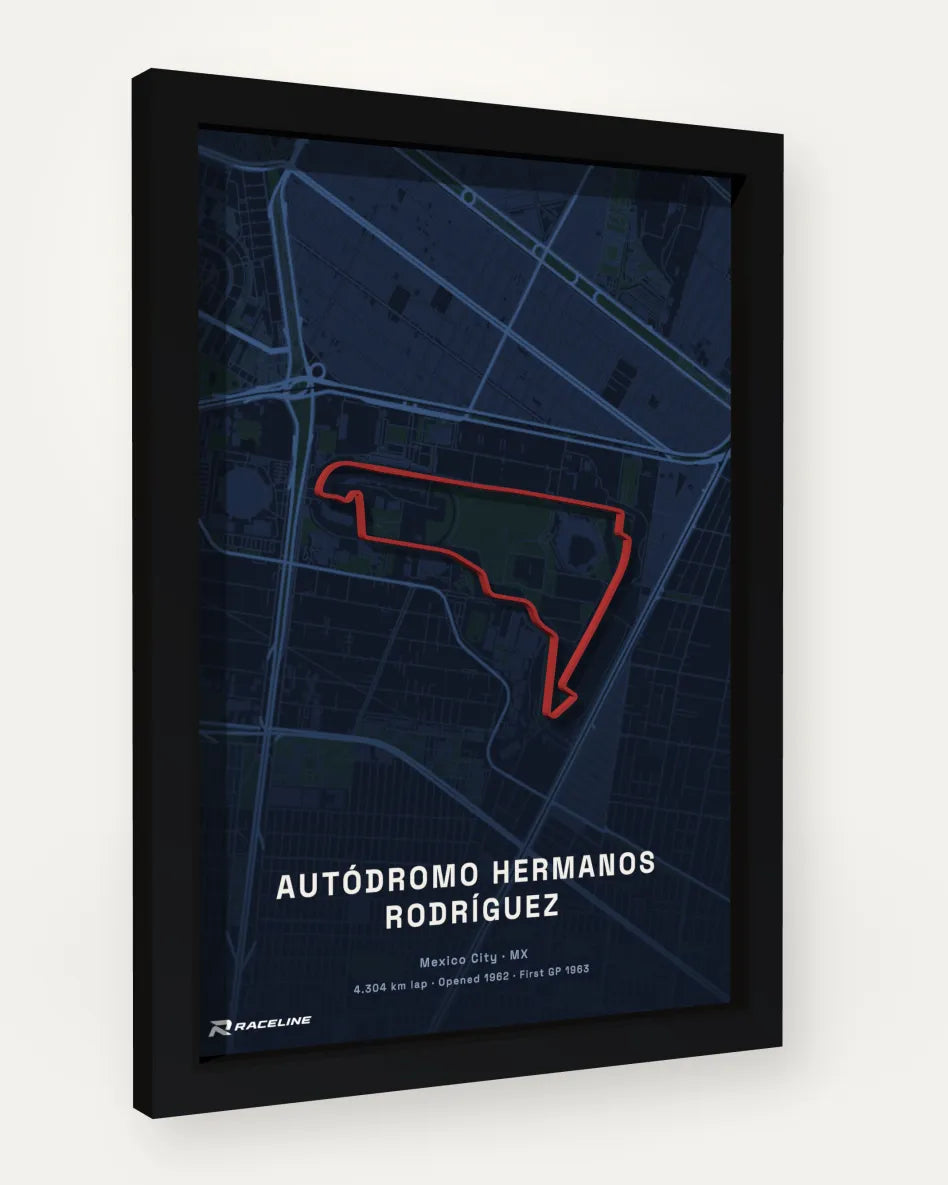 Autódromo Hermanos Rodríguez poster with map background
