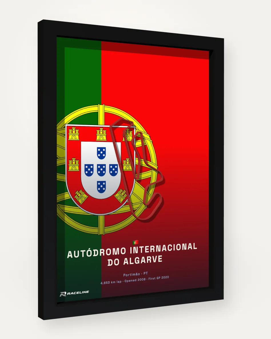 Autódromo Internacional do Algarve poster with flag background