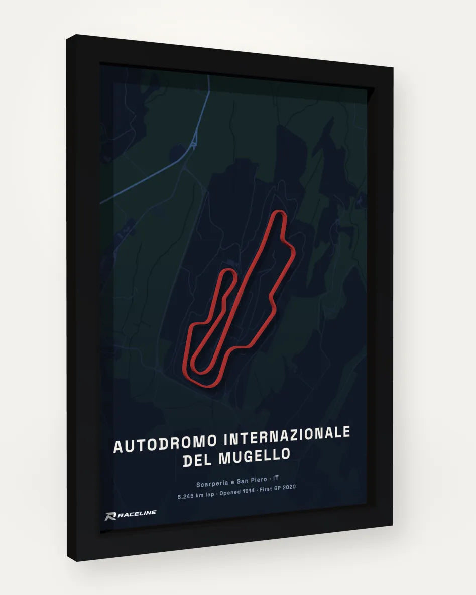 Autodromo Internazionale del Mugello poster with map background
