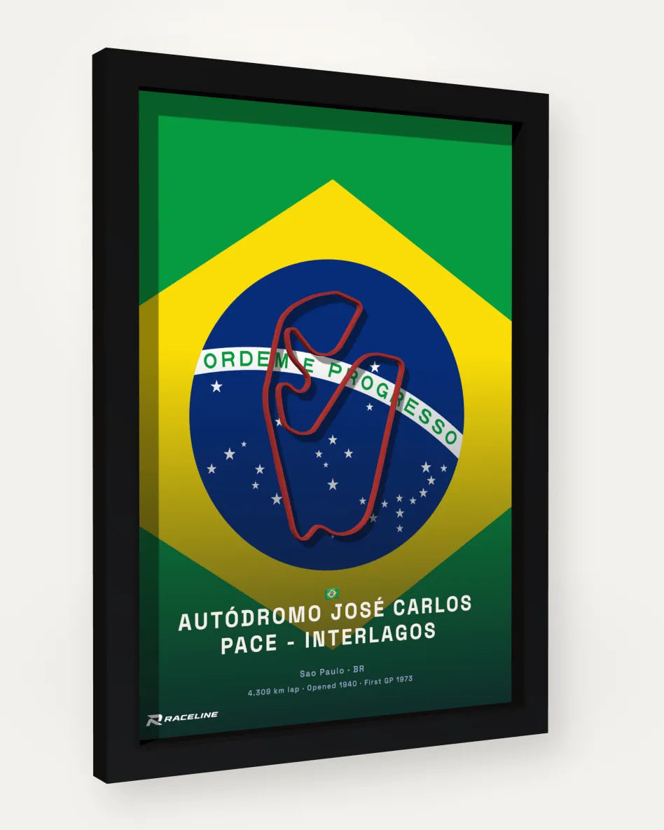 Autódromo José Carlos Pace - Interlagos poster with flag background