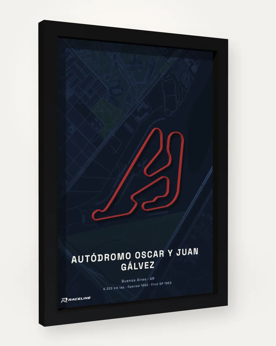 Autódromo Oscar y Juan Gálvez poster with map background