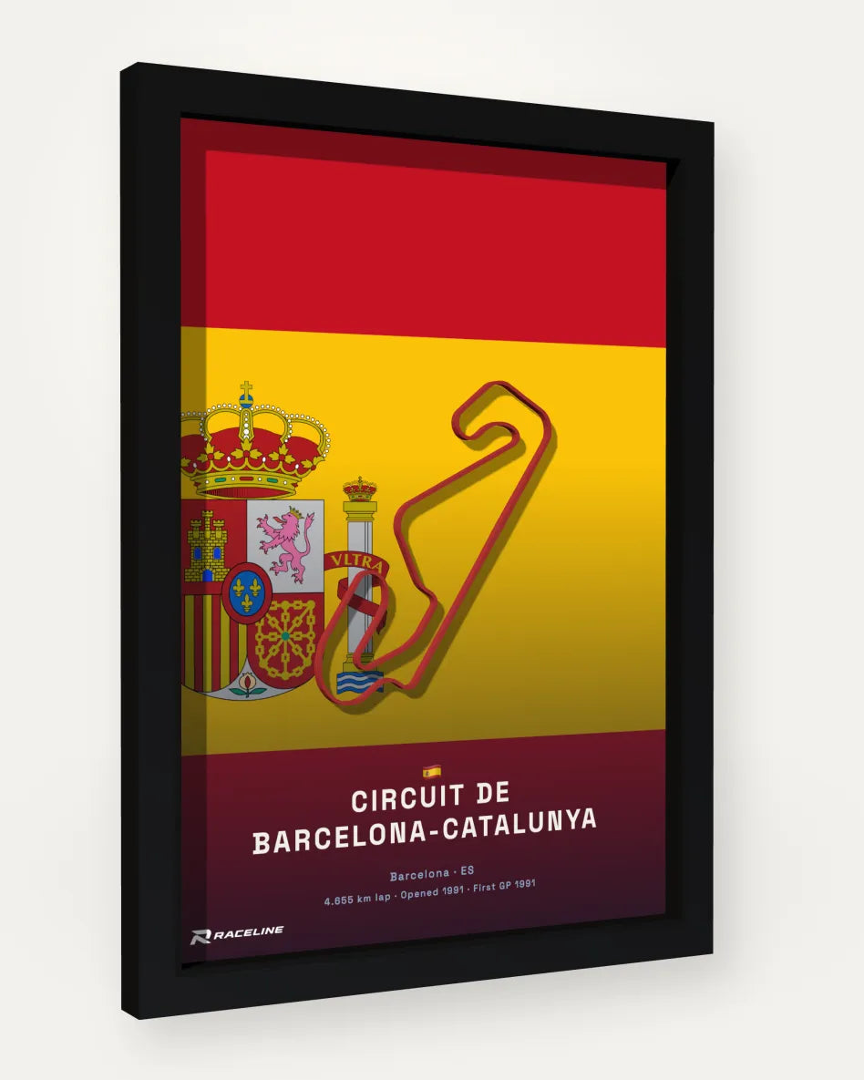 Circuit de Barcelona-Catalunya poster with flag background