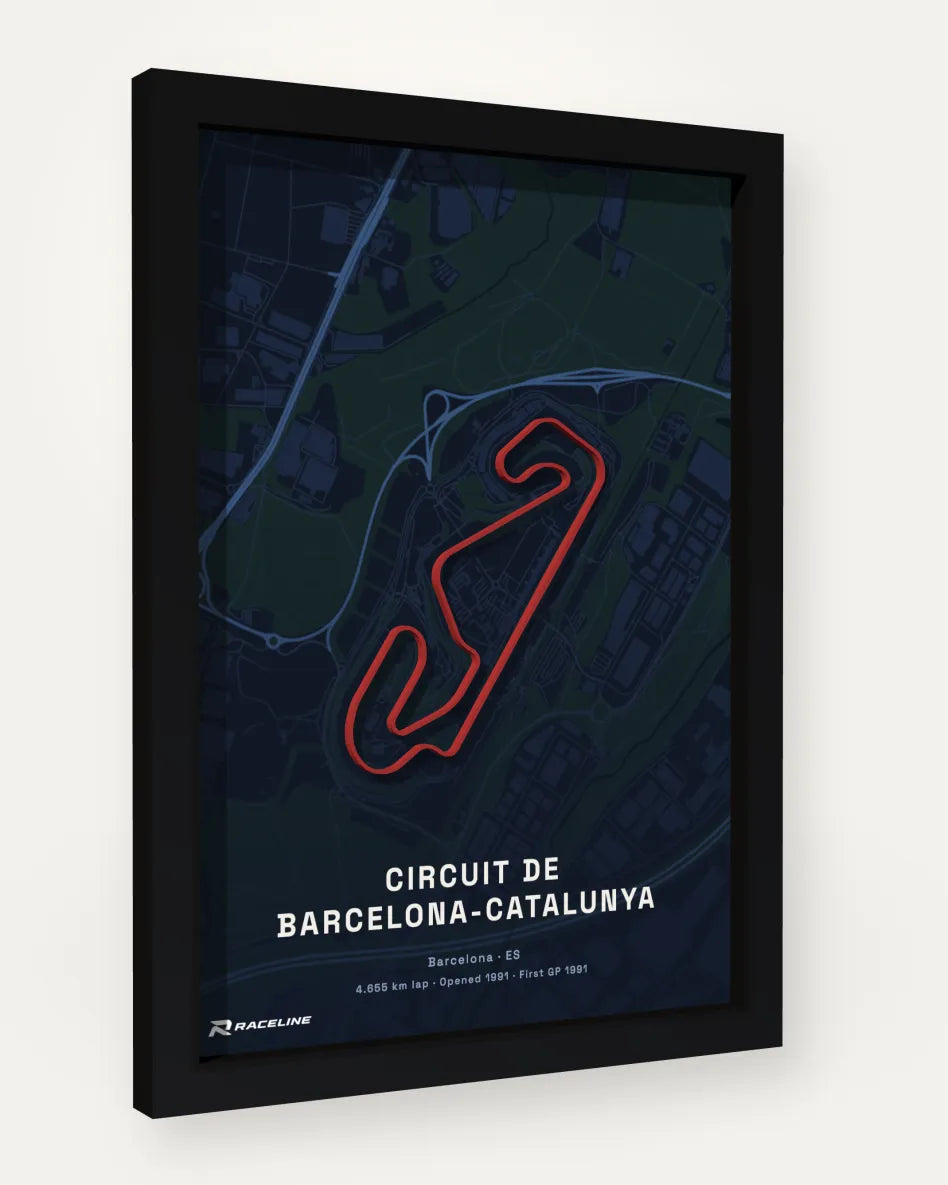 Circuit de Barcelona-Catalunya poster with map background