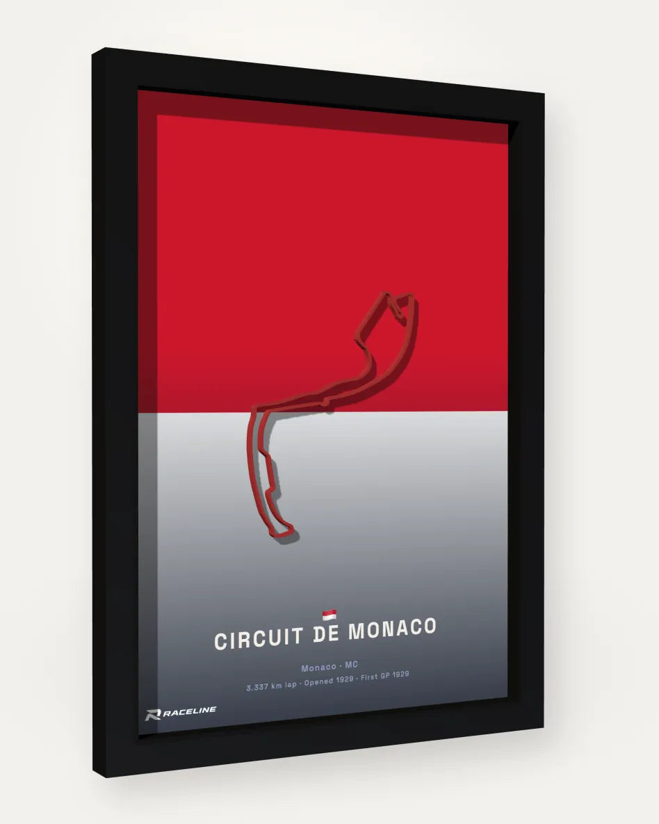 Circuit de Monaco poster with flag background