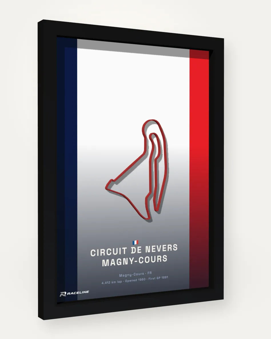 Circuit de Nevers Magny-Cours poster with flag background