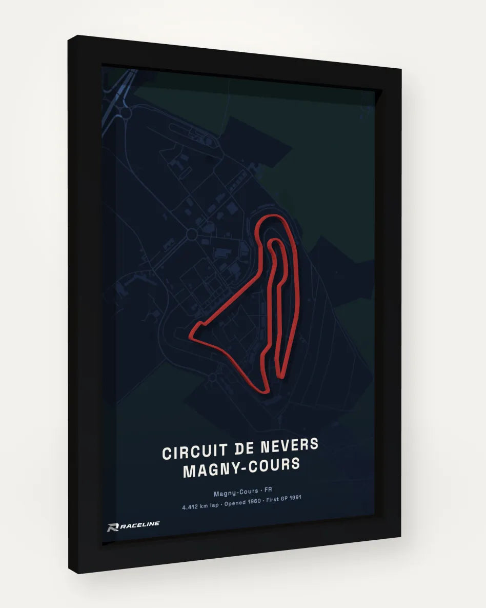 Circuit de Nevers Magny-Cours poster with map background