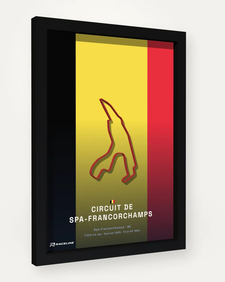 Circuit de Spa-Francorchamps poster with flag background