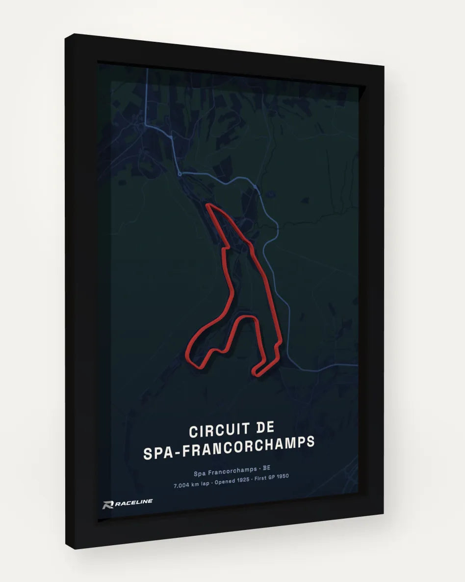 Circuit de Spa-Francorchamps poster with map background