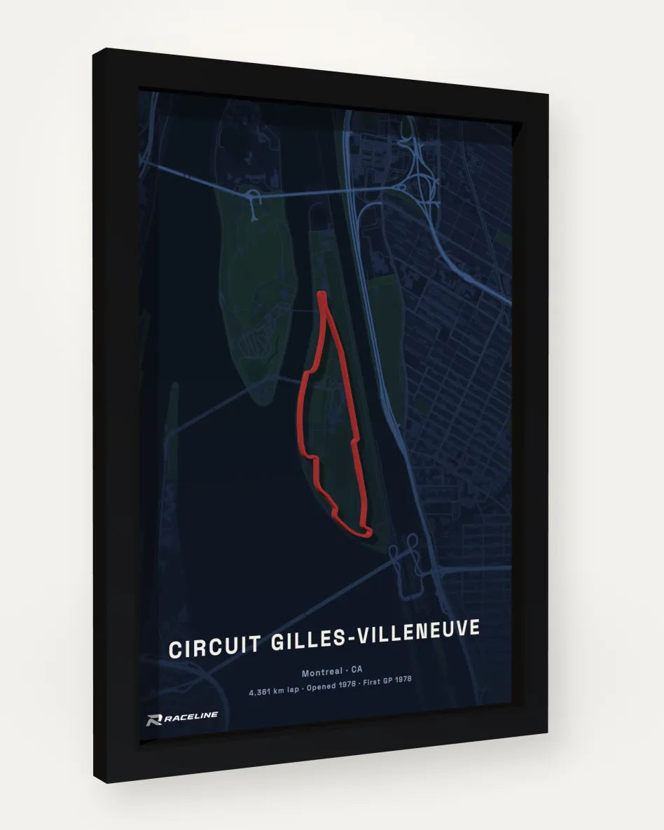 Circuit Gilles-Villeneuve poster with map background