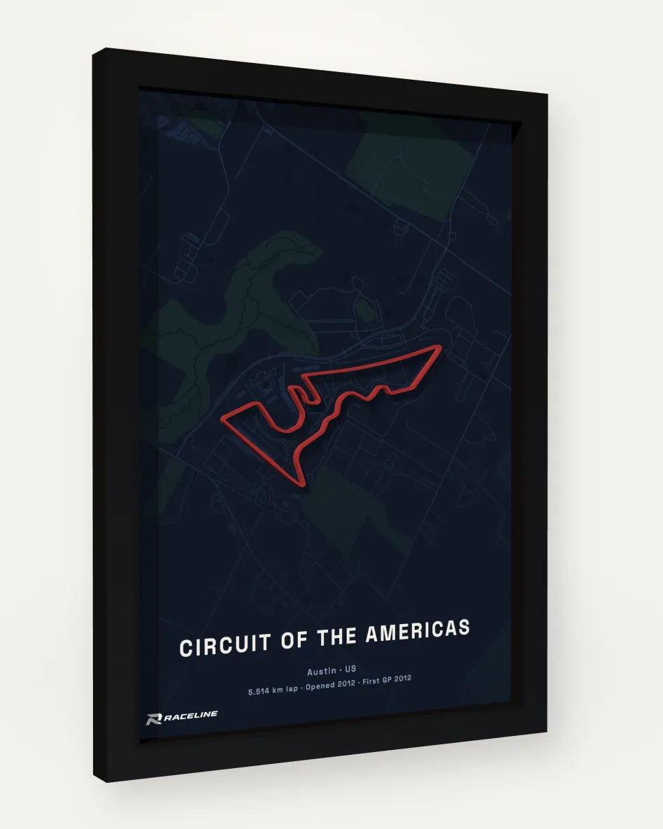 Circuit of the Americas poster with map background