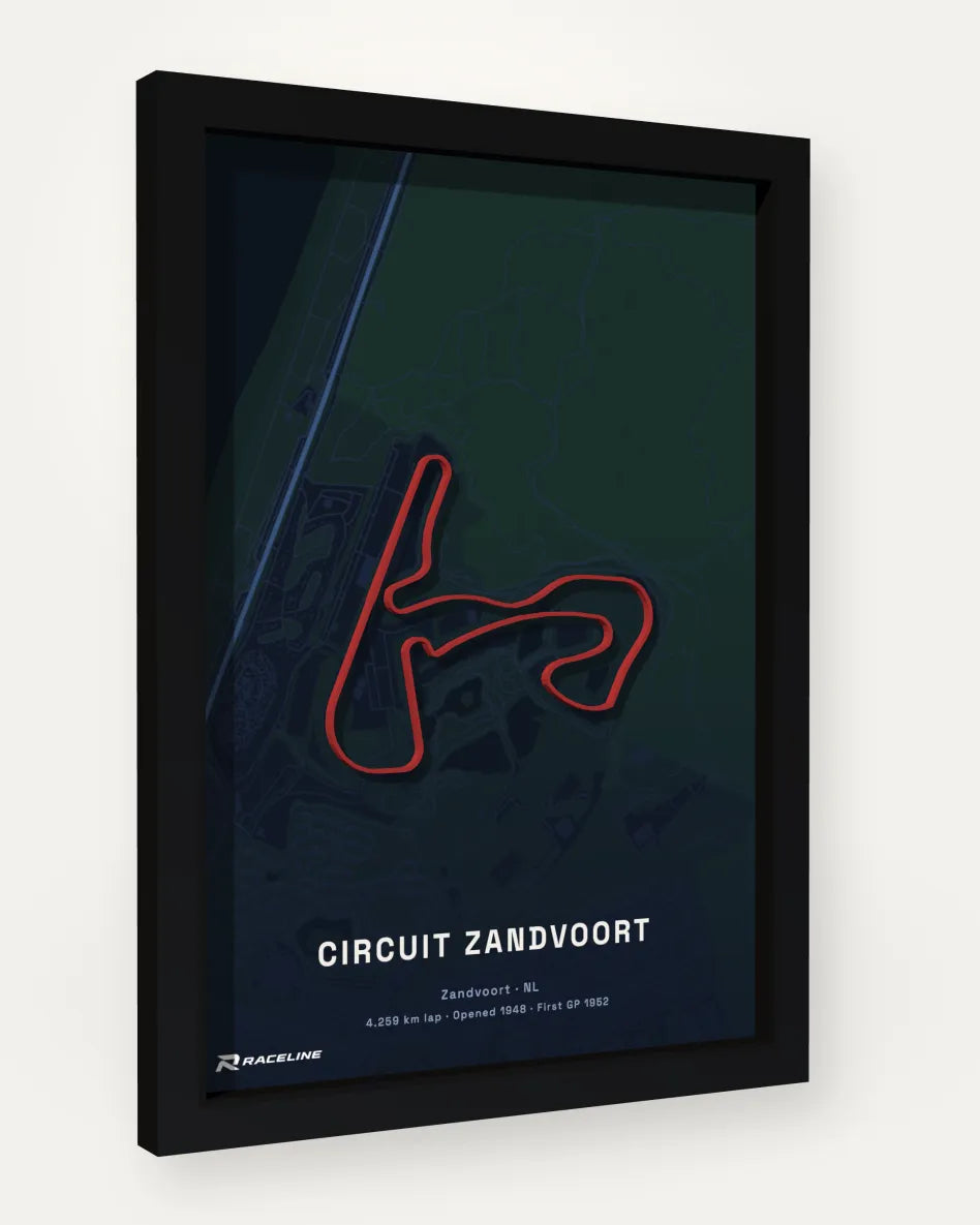 Circuit Zandvoort poster with map background