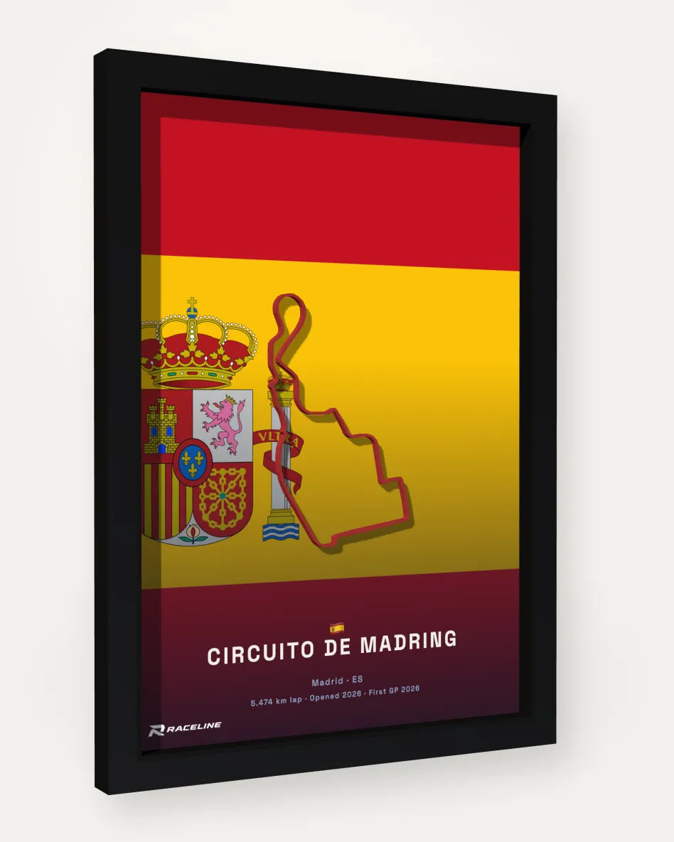 Circuito de Madring poster with flag background