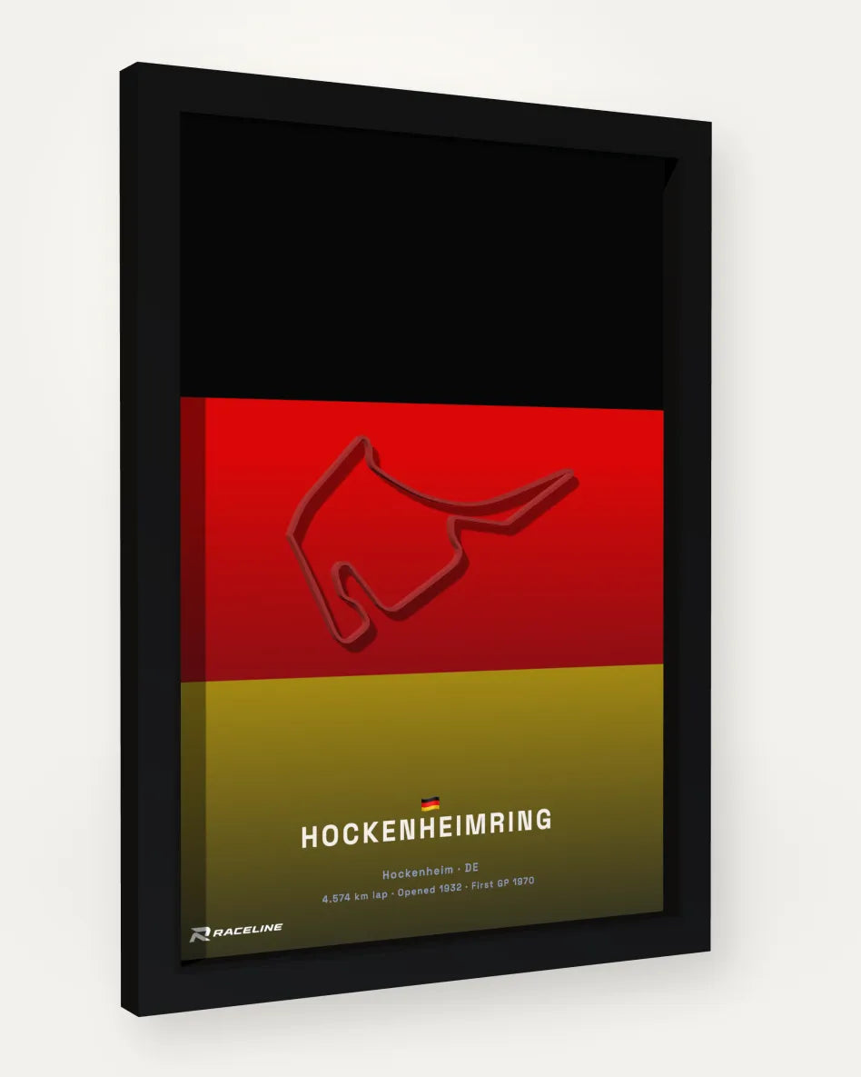 Hockenheimring poster with flag background