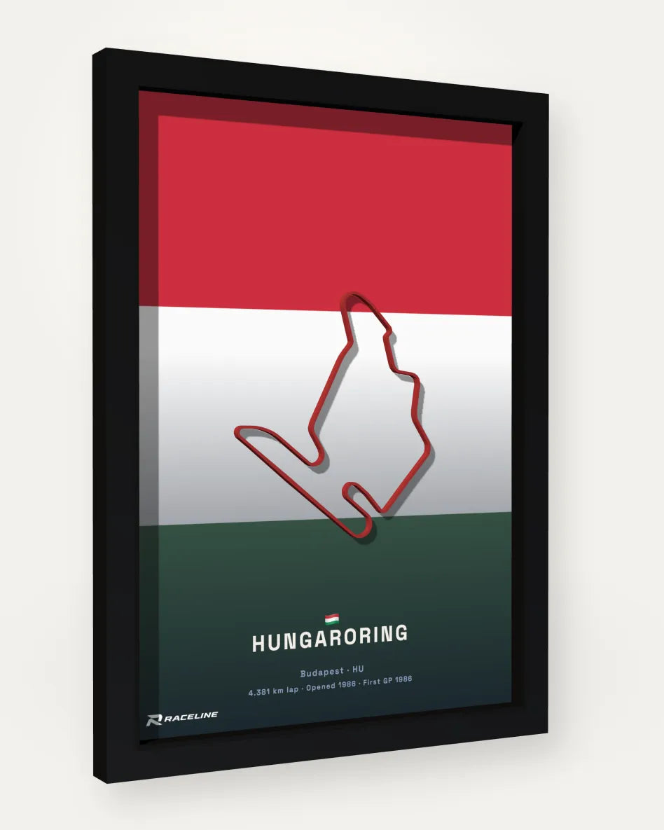 Hungaroring poster with flag background