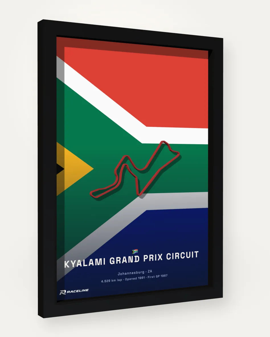 Kyalami Grand Prix Circuit poster with flag background