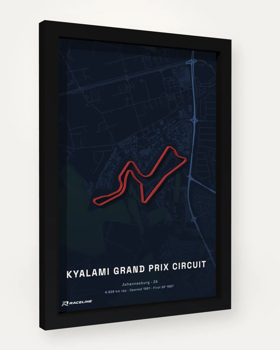 Kyalami Grand Prix Circuit poster with map background