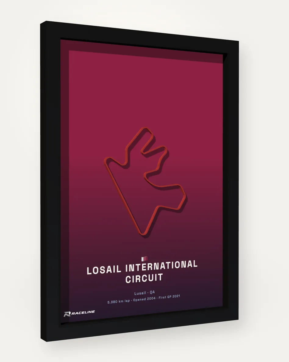 Losail International Circuit poster with flag background