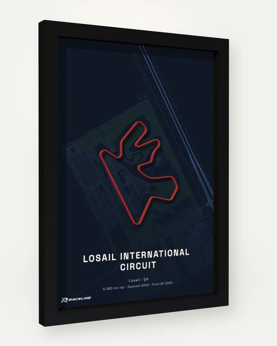 Losail International Circuit poster with map background
