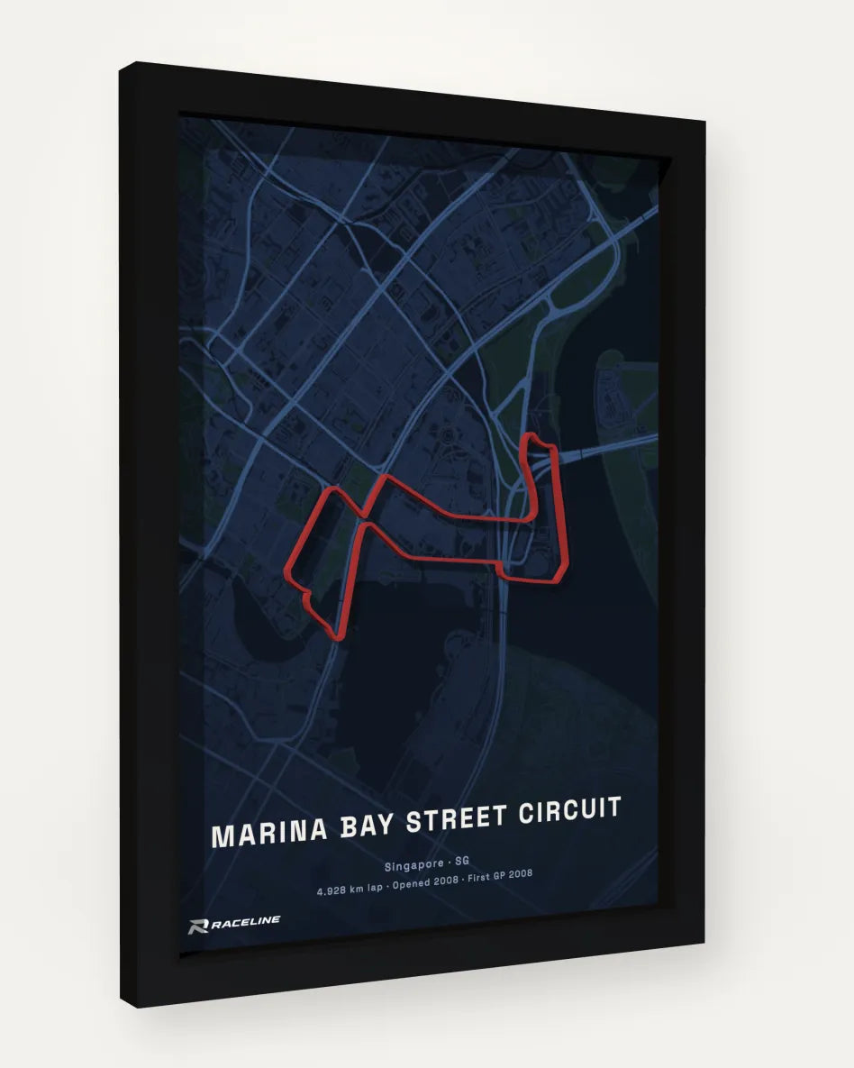 Marina Bay Street Circuit poster with map background