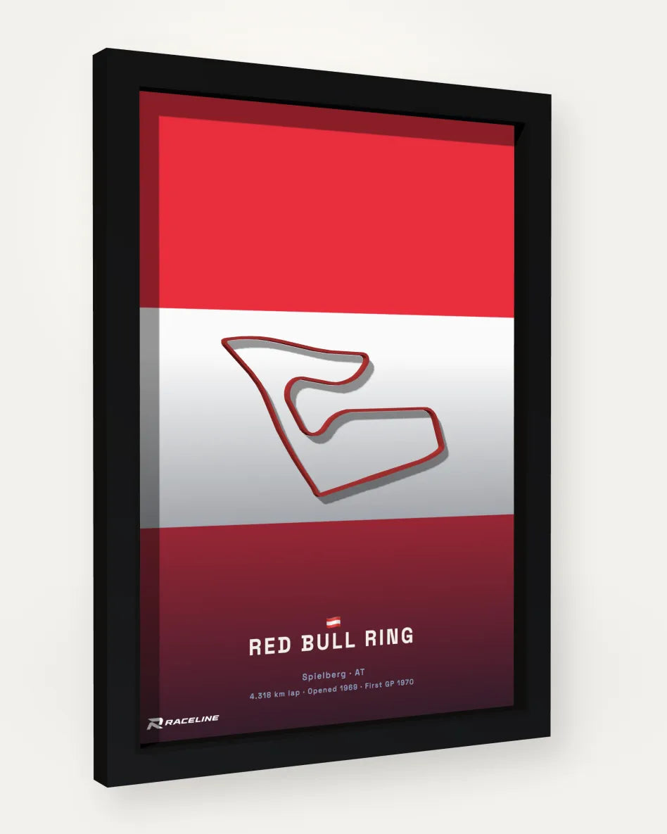 Red Bull Ring poster with flag background