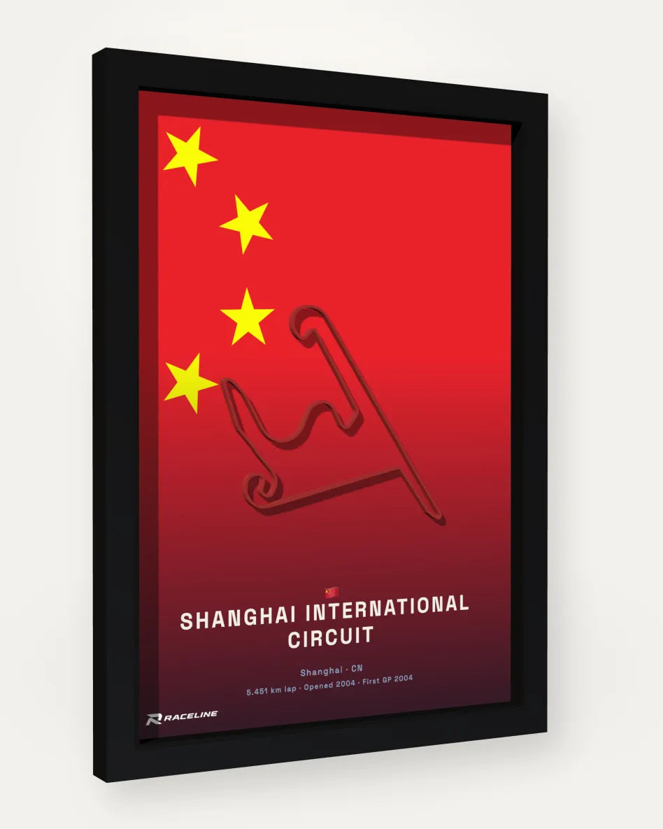 Shanghai International Circuit poster with flag background