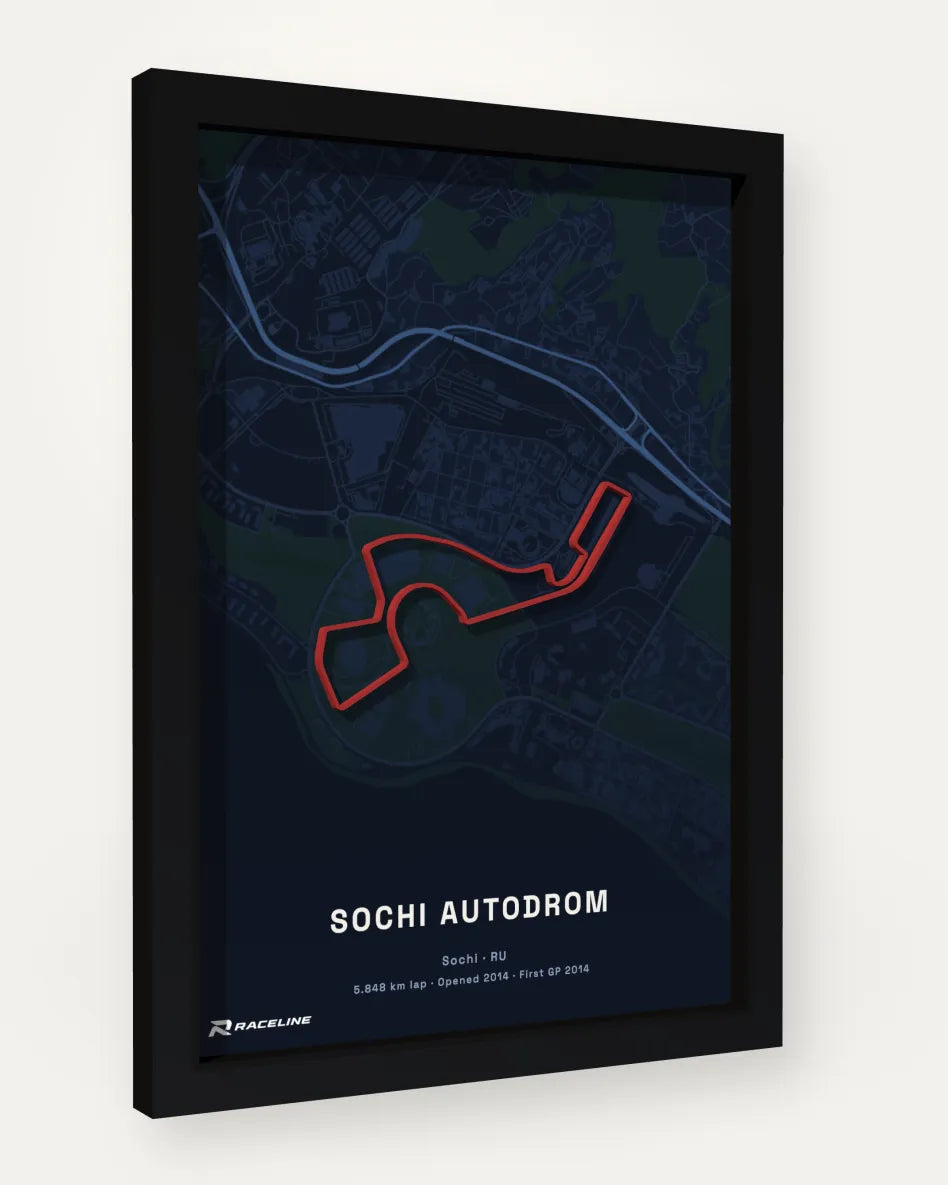 Sochi Autodrom poster with map background