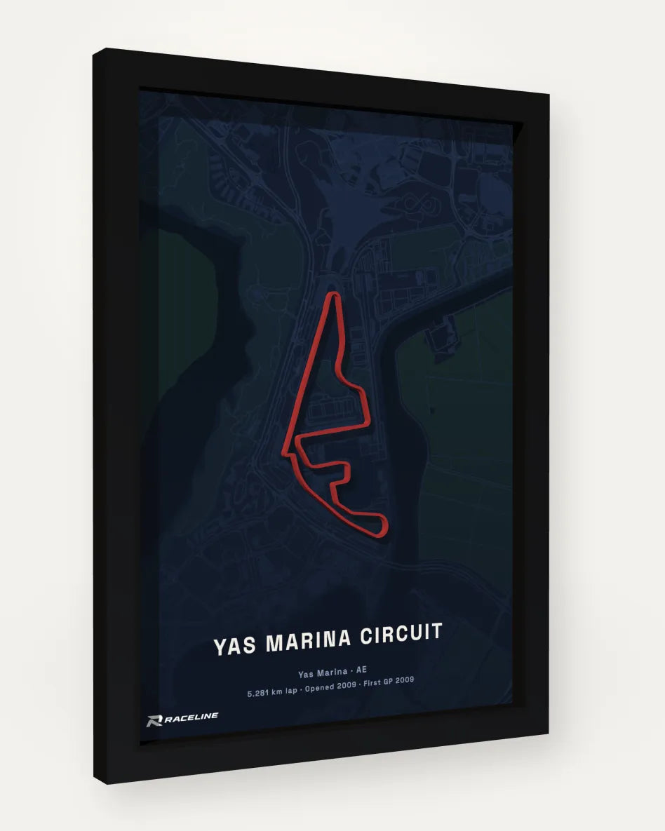 Yas Marina Circuit poster with map background