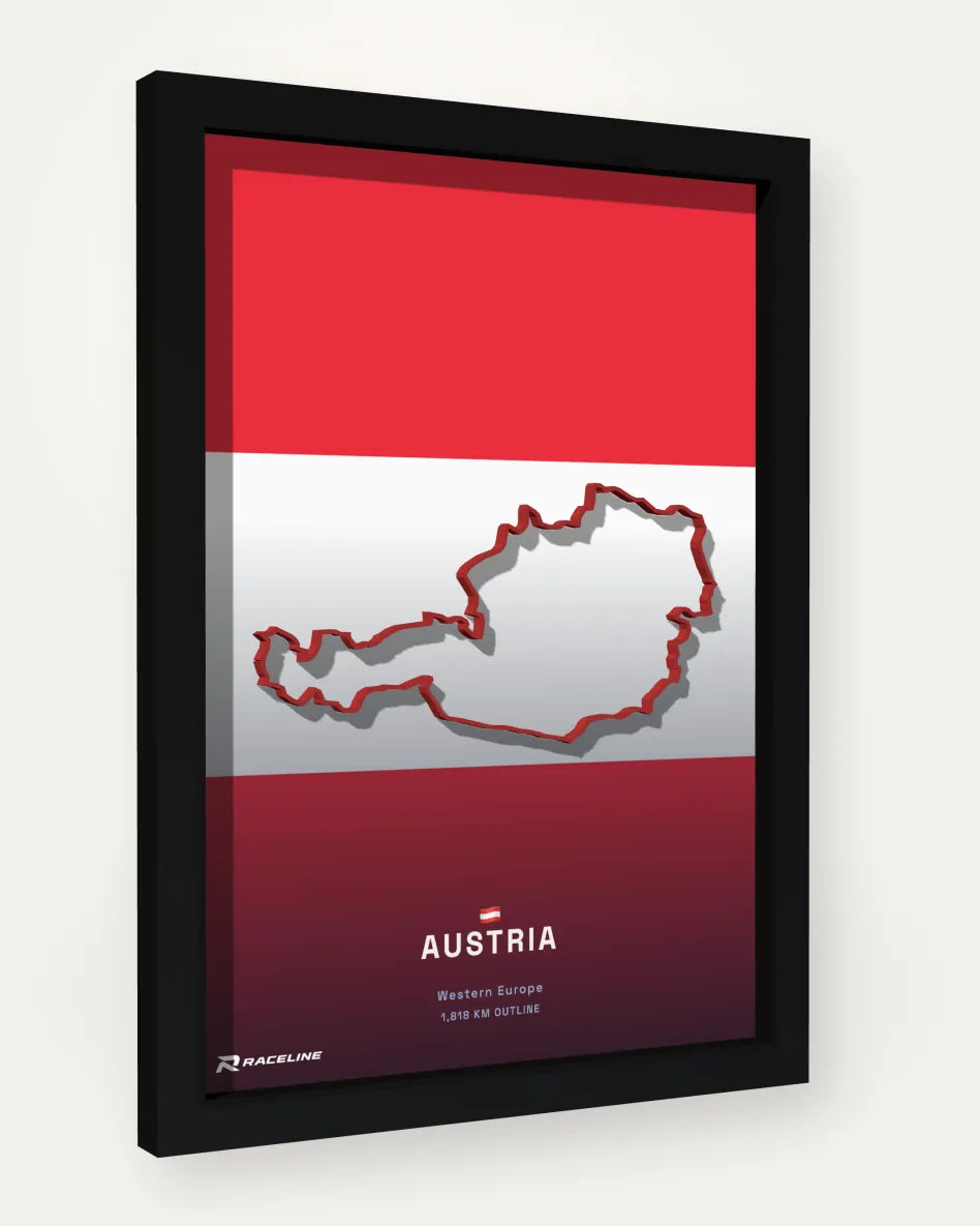 Austria poster with flag background