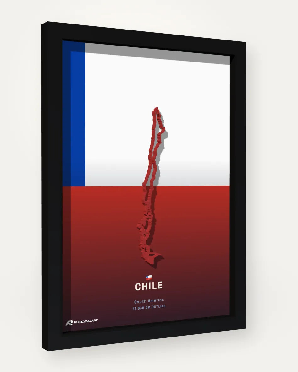 Chile poster with flag background