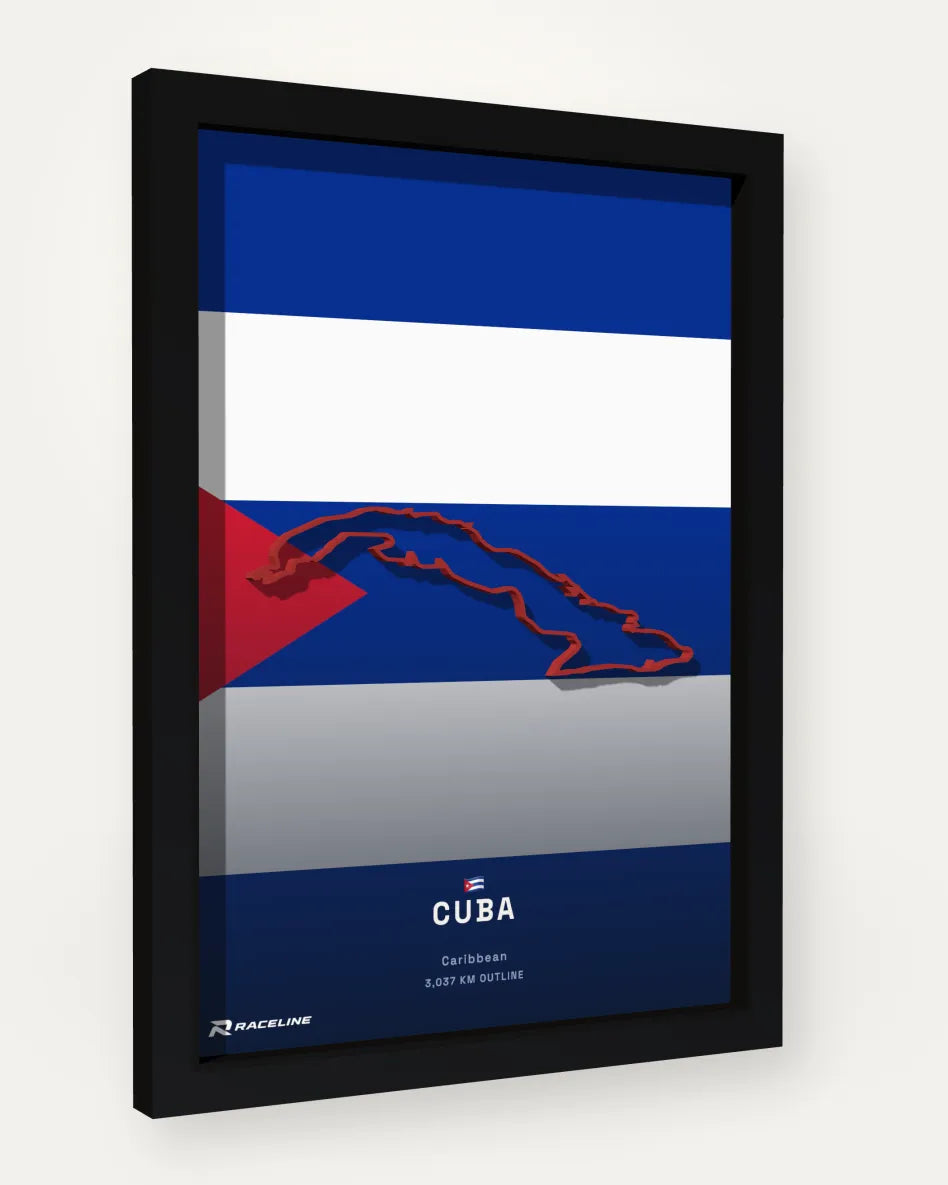 Cuba poster with flag background