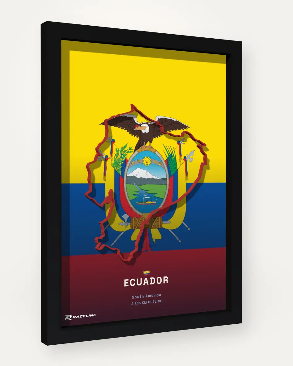 Ecuador poster with flag background