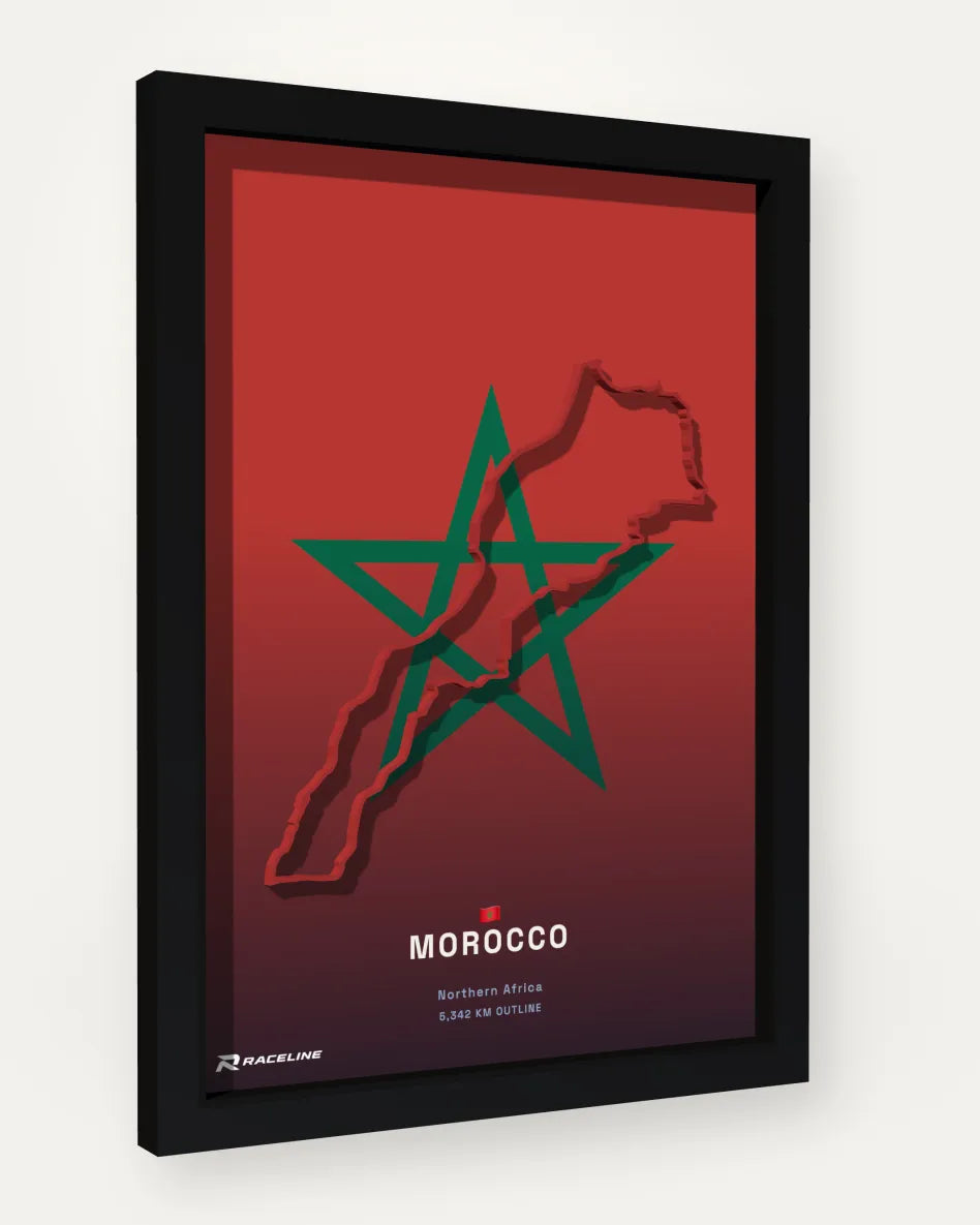 Morocco poster with flag background