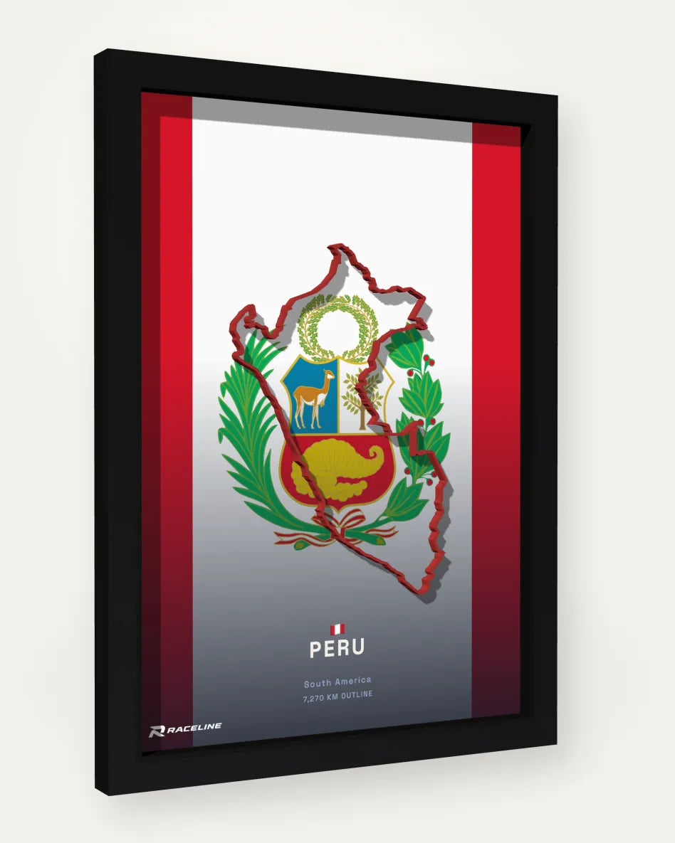 Peru poster with flag background